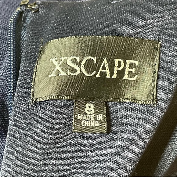 Xscape Navy Cocktail Dress - Picture 9 of 10